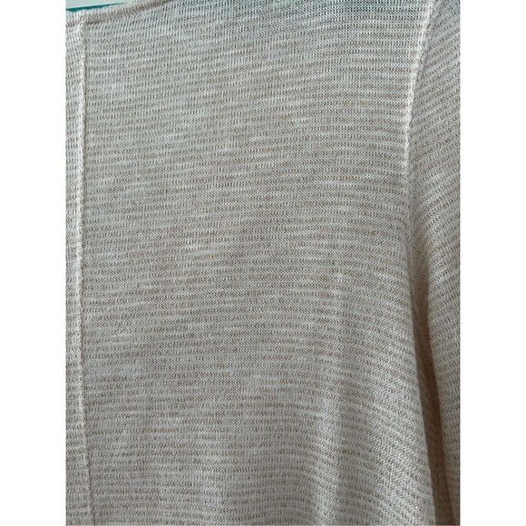 Free People cream and gold striped drop neck long sleeve peasant top S - Picture 3 of 7